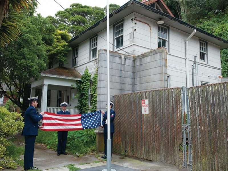 bolinas_marine_lab_coast_guard_flag_lowering