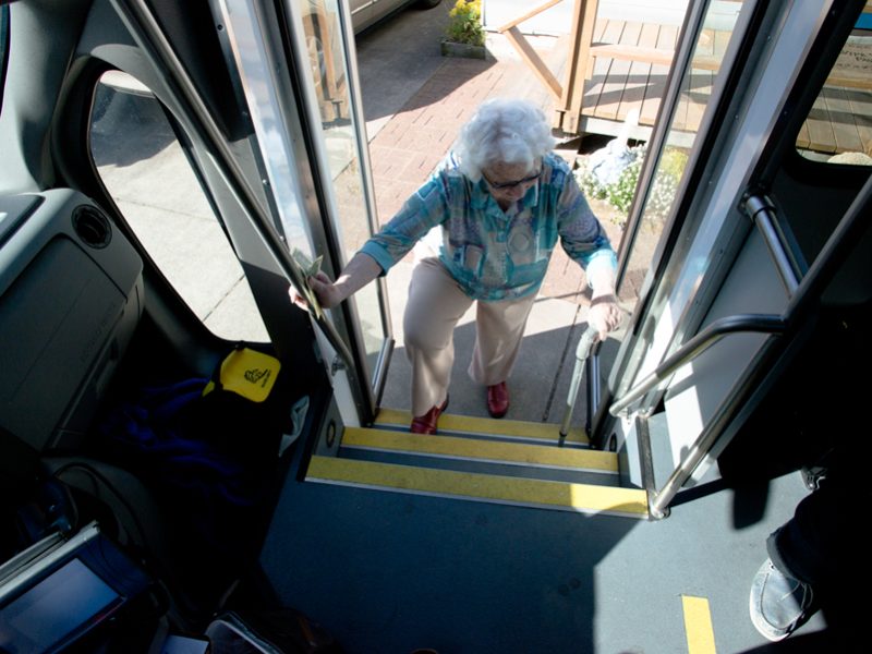 Jean Milten-Berger, 90, is among the satisfied customers of Marin Transit’s Whistlestop program in Dillon Beach. The once-a-week service, the only public transportation in the area, would be offered every weekday if a federal grant is approved in June.