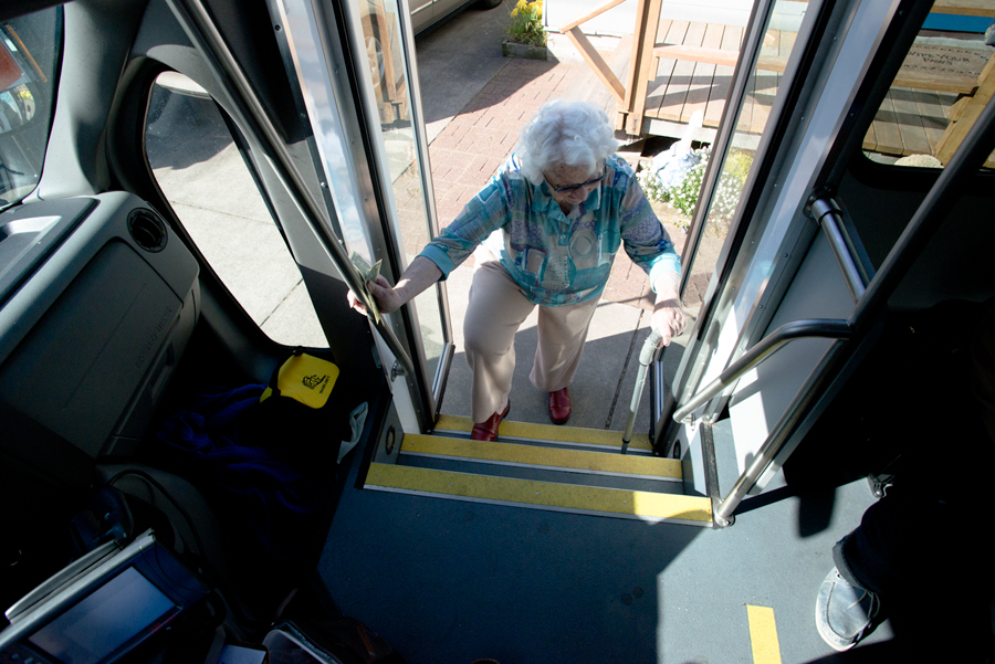 Jean Milten-Berger, 90, is among the satisfied customers of Marin Transit’s Whistlestop program in Dillon Beach. The once-a-week service, the only public transportation in the area, would be offered every weekday if a federal grant is approved in June.